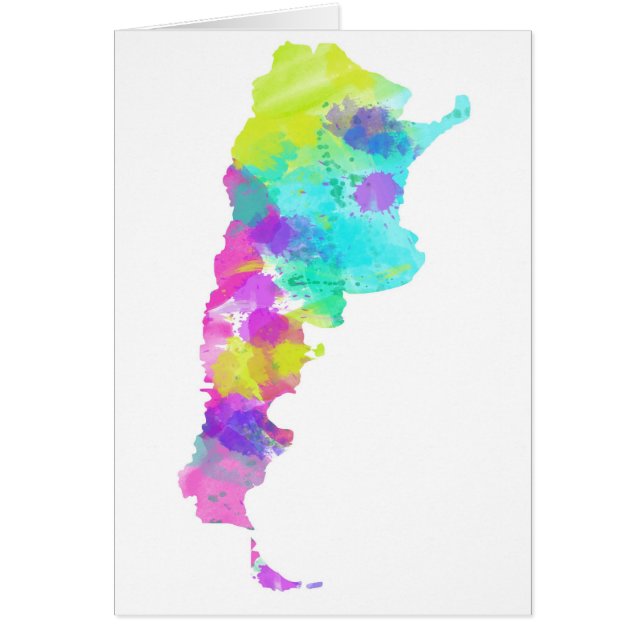Whimsy Watercolor Argentina Map (Front)