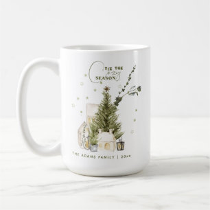 Whimsy Watercolor Cosy Vintage Christmas Scene Coffee Mug
