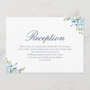 Whimsy Watercolor Love is Patient Blue White Enclosure Card