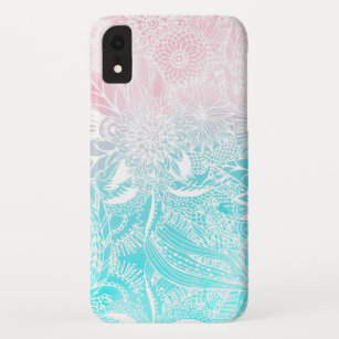 whimsy white floral mandala watercolor design Case-Mate iPhone case