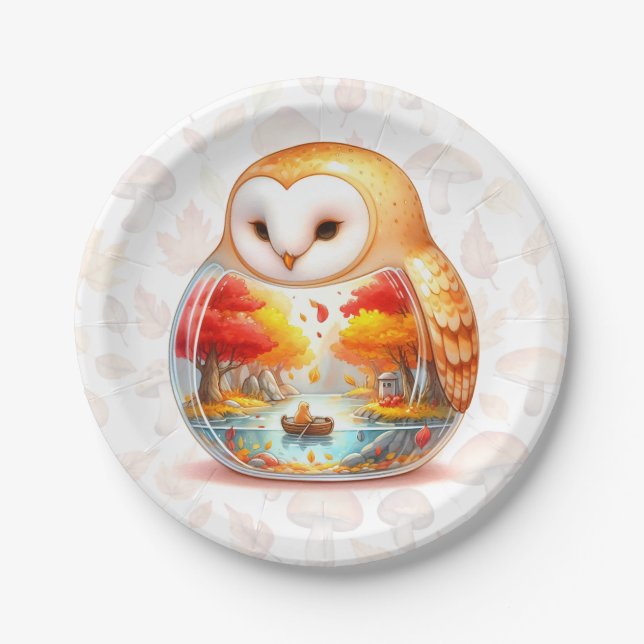 Whimsy Wilderness Critters - the Owl - Paper Plate (Front)