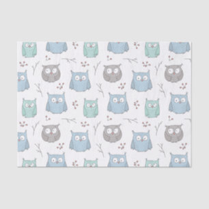 Whimsy Winter Owls Pattern Tissue Paper