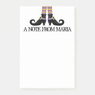 Whimsy Witch Shoes with Purple & Orange Stripe Post-it Notes