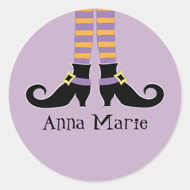 Whimsy Witch's Shoes    Classic Round Sticker (Front)