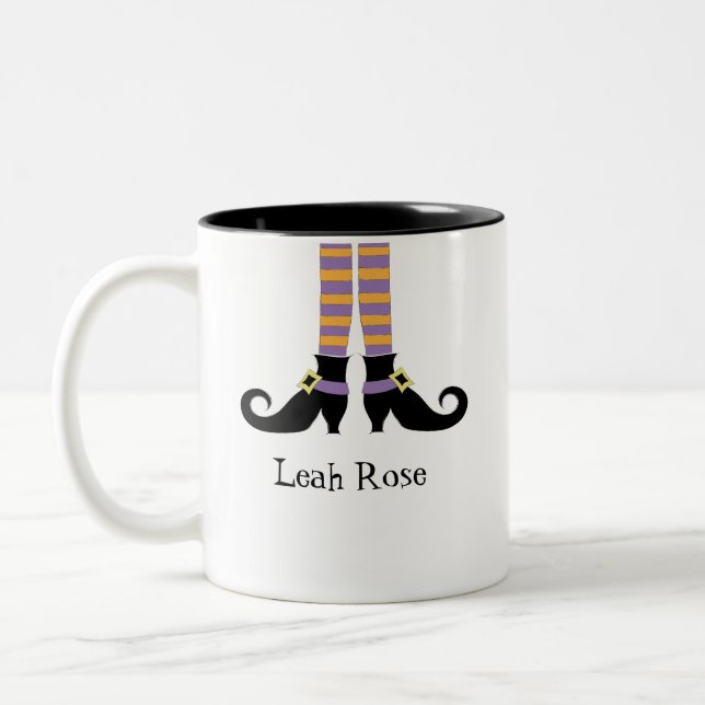 Whimsy Witch's Shoes   Two-Tone Coffee Mug (Left)