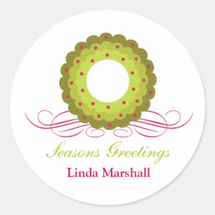 Whimsy Wreath with Berries Holiday Sticker