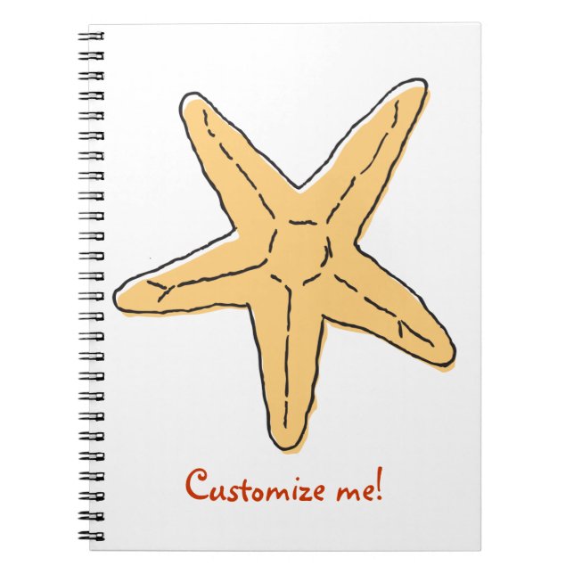 WhimsyMonger Starfish Note Book - customisable (Front)