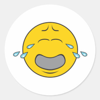 Whining Crying Face Classic Round Sticker