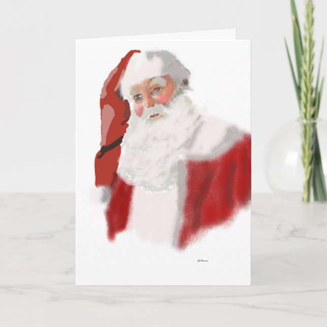 Whinning Santa Holiday Card (Front)