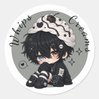 Whip Cream Doll Classic Round Sticker