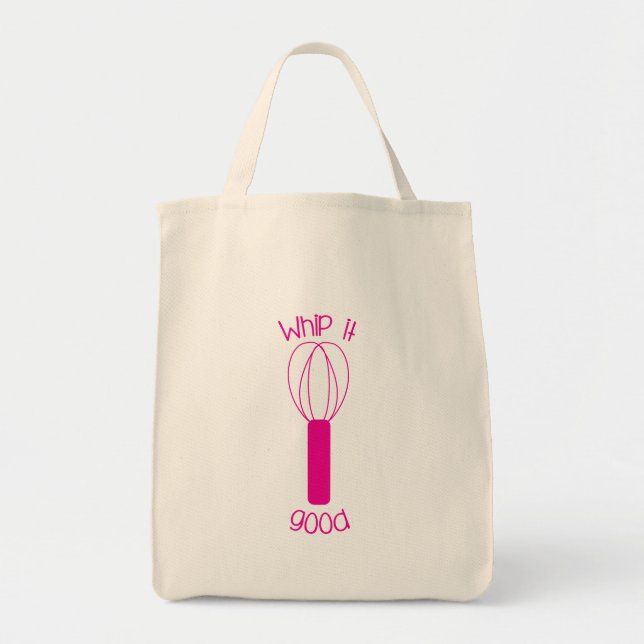 Whip It Good Tote- Magenta Tote Bag (Front)