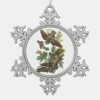 Whip-poor-will by Audubon Snowflake Pewter Christmas Ornament