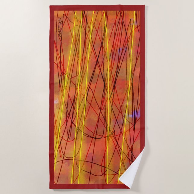 Whip Wire red beach towel (Front)