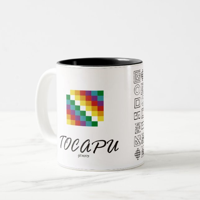 Whipala and Tocapu Two-Tone Coffee Mug (Front Left)
