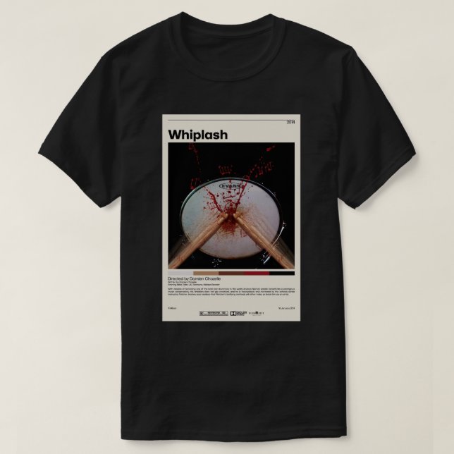 Whiplash  Damien Chazelle  Minimalist Movie Poster T-Shirt (Design Front)