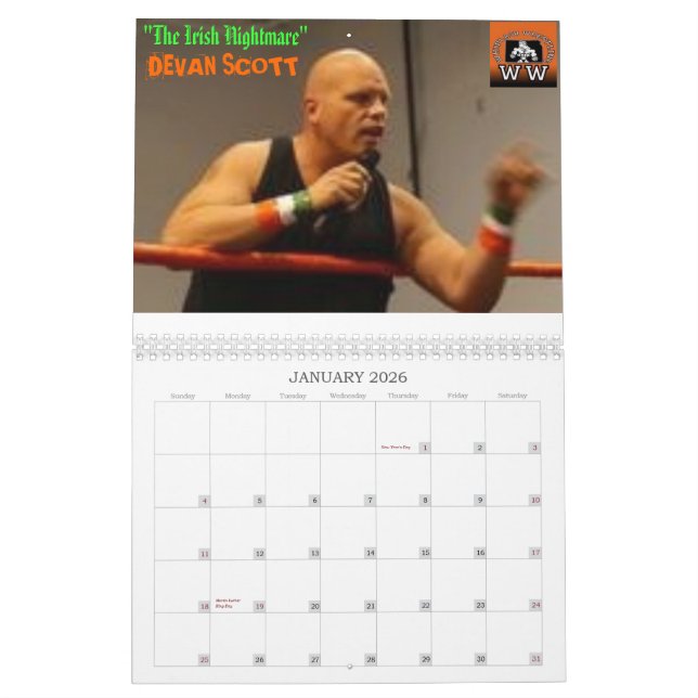 Whiplash Wrestling 2008 Calender Calendar (Jan 2026)