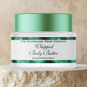 Whipped Body Butter Green Foil and White Jar Label