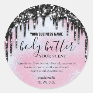 Whipped Body Butter Labels With Glitter Drips
