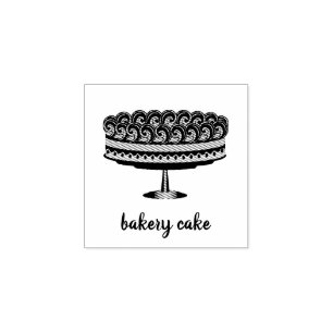 Whipped Cream Cake Bakery Rubber Stamp