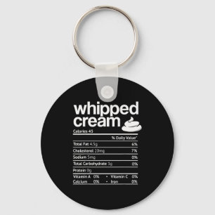 Whipped Cream Nutrition Funny Thanksgiving Christm Key Ring