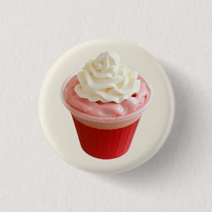 Whipped Strawberry Cream Cup 3 Cm Round Badge