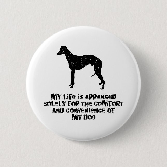 Whippet 6 Cm Round Badge (Front)