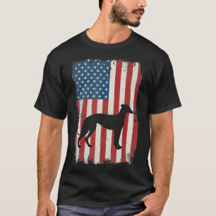 Whippet American Flag USA Dog Lovers Puppy US  T-Shirt