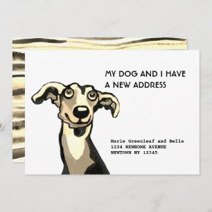 Whippet and I have moved, Flat Announcement Card