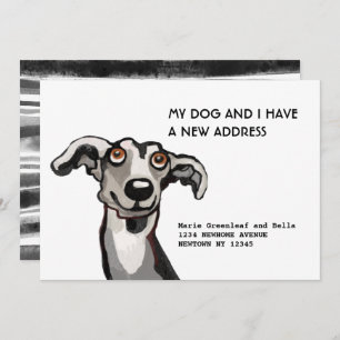 Whippet and I have moved, Flat Announcement Card