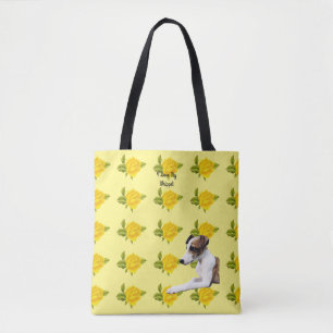 Whippet and Yellow Roses [Med] Tote Bag