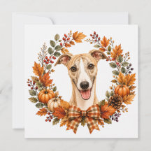 Whippet Autumn Wreath