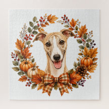 Whippet Autumn Wreath