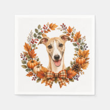 Whippet Autumn Wreath