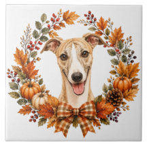 Whippet Autumn Wreath