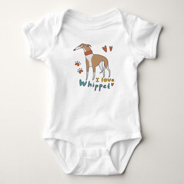Whippet Baby Bodysuit (Front)