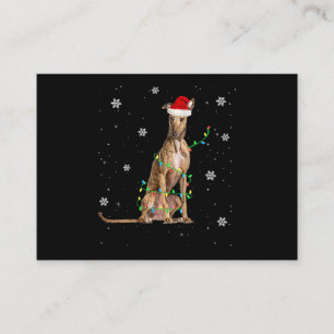Whippet Christmas Light Cute Santa Whippet Xmas Enclosure Card