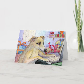 Whippet Christmas shopping online Holiday Card