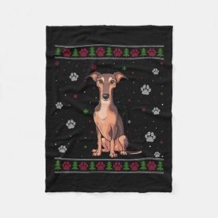 Whippet Christmas Sweater Xmas Pet Animal Dog Love Fleece Blanket
