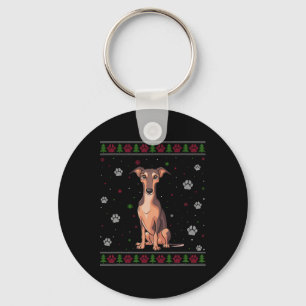 Whippet Christmas Sweater Xmas Pet Animal Dog Love Key Ring
