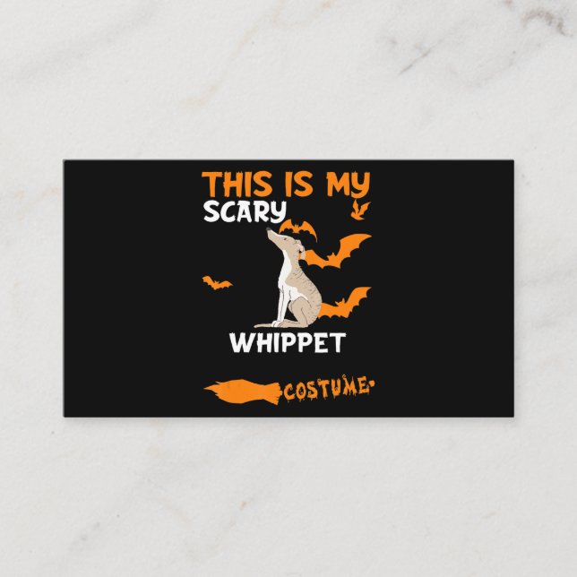 Whippet Costume Halloween Lazy Scary Dog Enclosure Card (Front)
