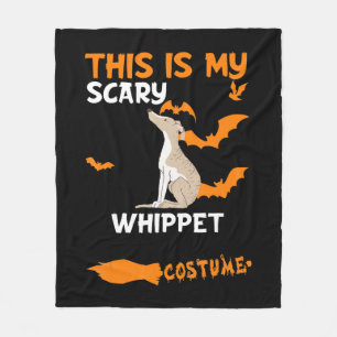 Whippet Costume Halloween Lazy Scary Dog T-Shirt Fleece Blanket