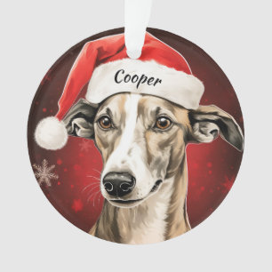 Whippet Custom Christmas Ornament