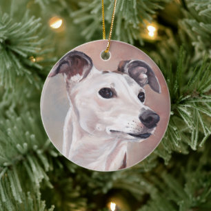 Whippet Dog Art Canine Ornament Round
