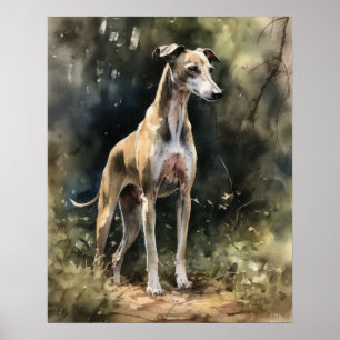 Whippet Dog Art Print Poster
