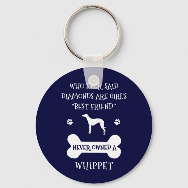 Whippet dog best friend key ring (Front)