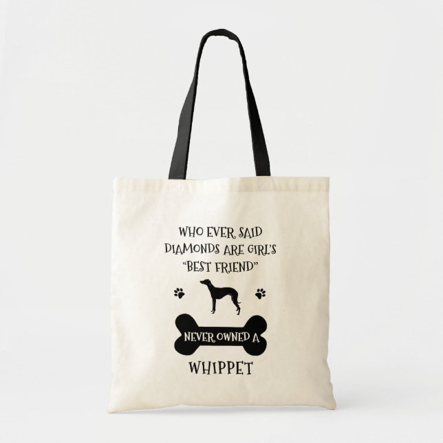 Whippet dog best friend tote bag (Front)