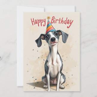 Whippet Dog Birthday Party Invitation