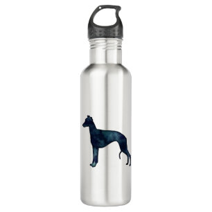 Whippet Dog Breed Black Watercolor Silhouette 710 Ml Water Bottle