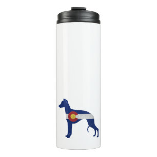 Whippet Dog Breed Colorado Flag Silhouette Thermal Tumbler