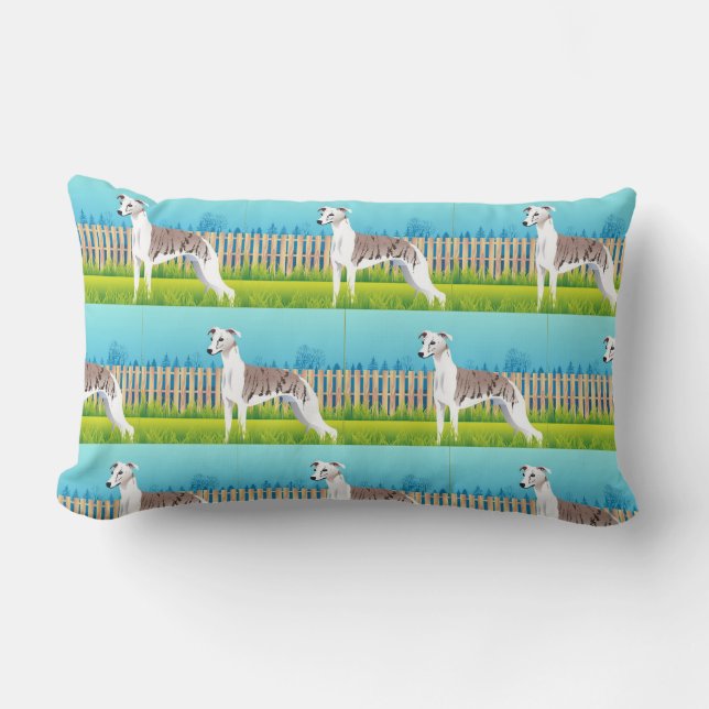 Whippet Dog Breed Lumbar Cushion (Front)